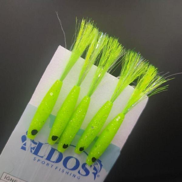 Aldos sport fishing Silikonlu Çapari, Çinekop, Palamut Çaparisi, Fıstık Yeşil (3 Ad) - Image 1
