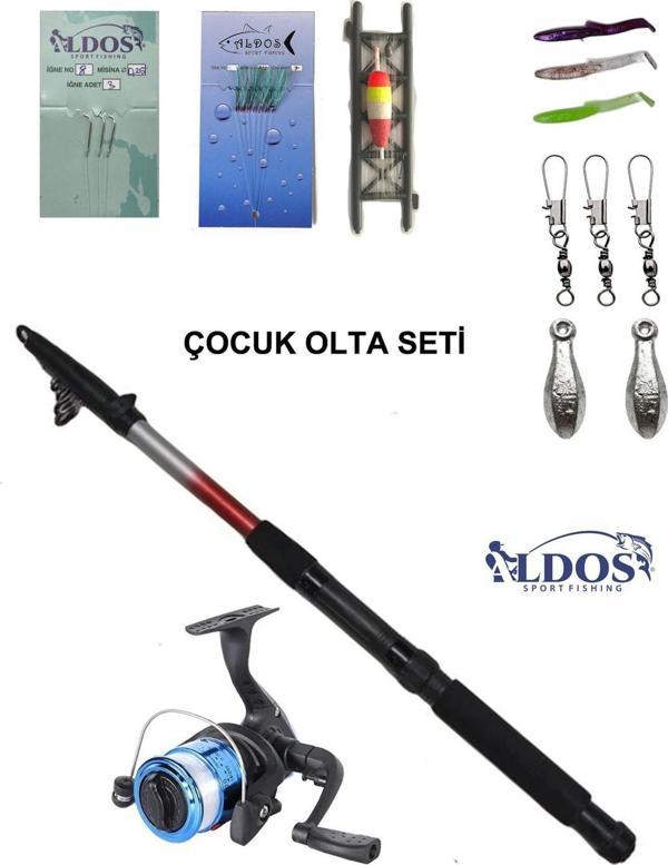 Aldos sport fishing 180 Cm Kamış Makina Olta Seti Tam Takım Olta Seti Çocuk Olta Seti Hobi Kıyı Seti - Image 1
