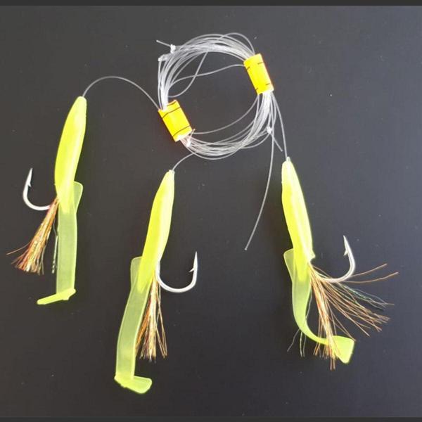 Aldos sport fishing Silikon At Çek Takımı (2 ADET) V8 Silikon Balıklı Çapari 6,5 Cm Fıstık - Image 1