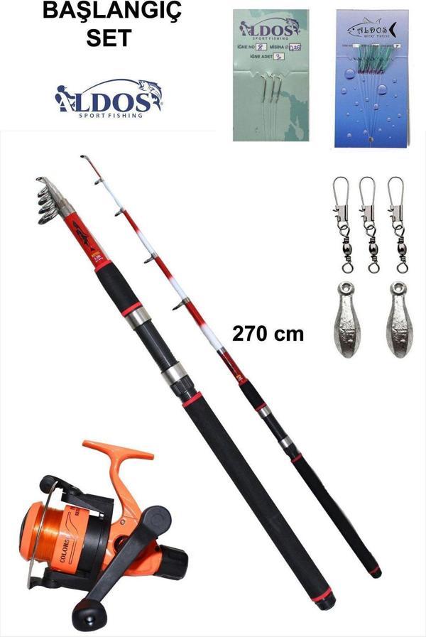 Aldos sport fishing Başlangıç Olta Seti 270 Cm Kamış Makina Seti Tam Takım Olta Seti - Image 1