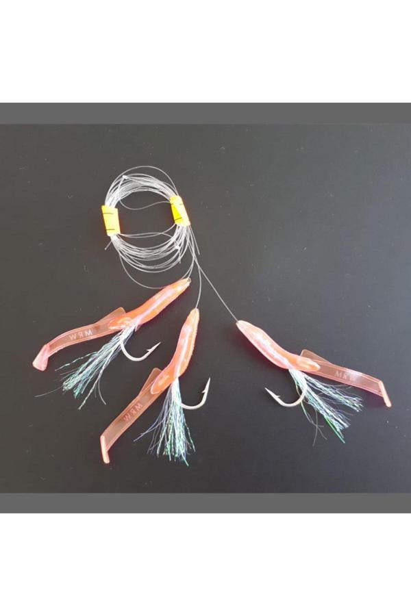 Aldos sport fishing Silikon At Çek Takımı (2 ADET) V8 Silikon Balıklı Çapari 6,5 Cm Pembe - Image 1