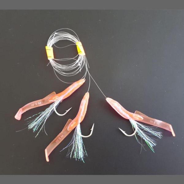 Aldos sport fishing Silikon At Çek Takımı (2 ADET) V8 Silikon Balıklı Çapari 6,5 Cm Pembe - Image 1