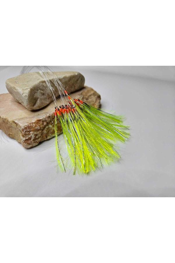 Aldos sport fishing Çapari Köstek 50'li İstavrit, Çapari Kösteği 10 no brkc19 Limon UV - Image 1