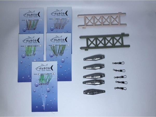 Aldos sport fishing Çapari Istavrit Çapari Seti 8 No Iğneli Kurşunlu Fırdöndülü 20 Parça - Image 1