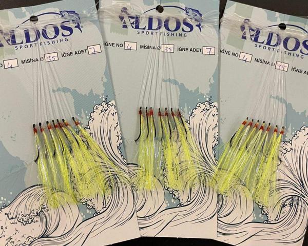 Aldos sport fishing Çapari 30/35 Kıyı Tekne Bot Çaparisi (3 AD) 4 No Iğneli Uskumru Çinekop Palamut Çaparisi Limon - Image 1