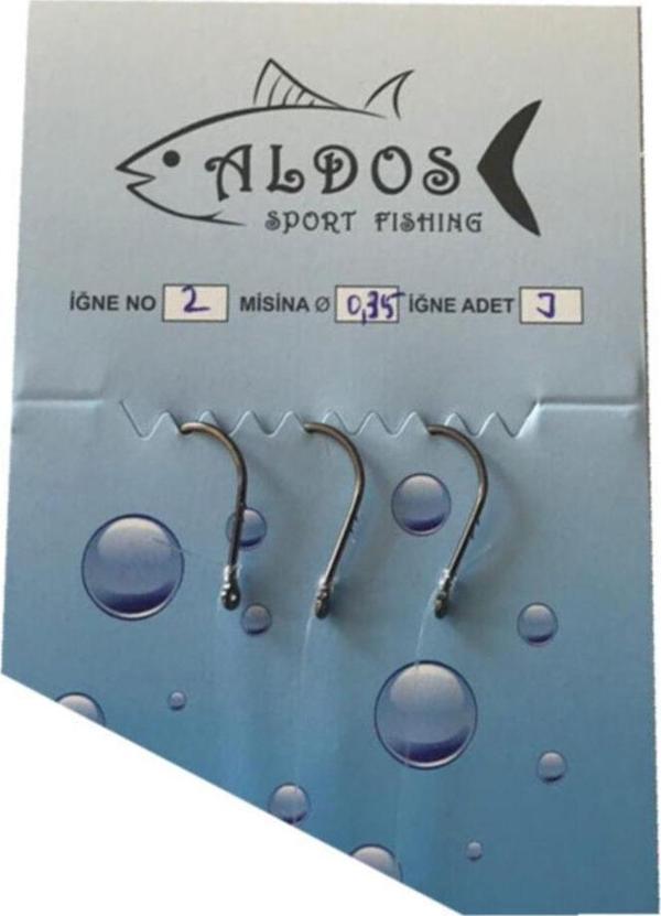 Aldos sport fishing Mırmır, Mercan, Ispari Üçlü Dip Iğne Takımı 2 No (3 AD) - Image 1