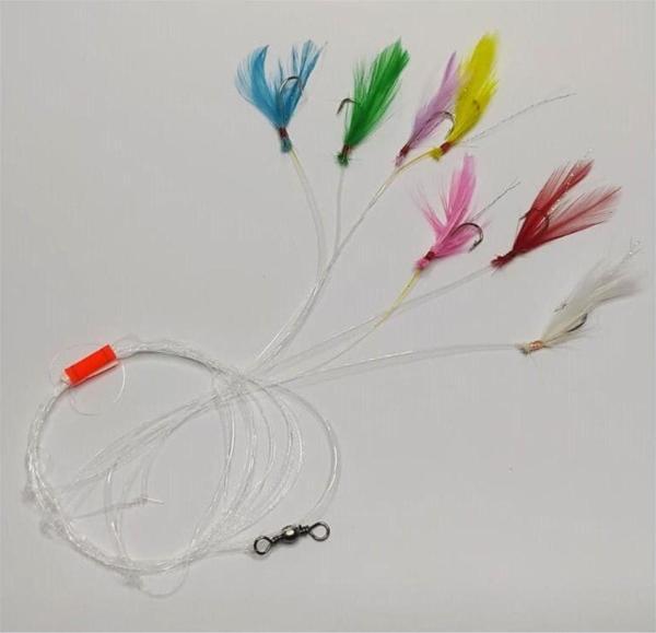 Aldos sport fishing Palamut Çinekop Çaparisi Renkli Horoz Tüylü 7'li - Image 1