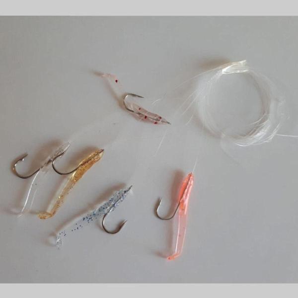 Aldos sport fishing Silikon At Çek Takımı (2 ADET) Silikon Balıklı Çapari 3,5 Cm Karışık - Image 1