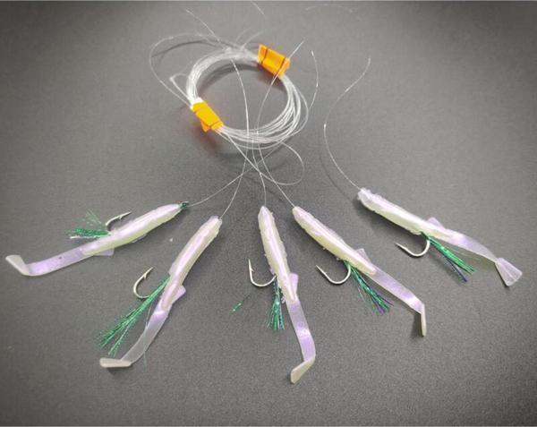Aldos sport fishing Silikon At Çek Takımı (2 ADET) Silikon Balıklı Çapari 5,5 Cm Şeffaf Yeşil - Image 1