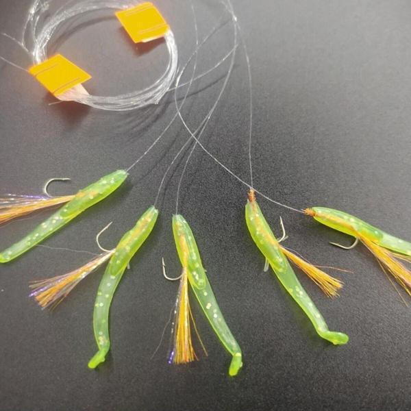 Aldos sport fishing Silikon At Çek Takımı (2 ADET) Silikon Balıklı Çapari 3,5 Cm Fıstık - Image 1