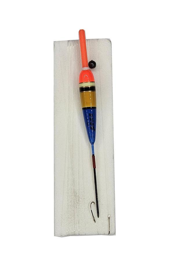 Aldos sport fishing Özel Üretim Hassas Şamandıralı Mod.251 ( 2 Gr ) 2 Iğneli Kefal Sokar Melanur Takımı - 6 Mt Misinalı - Image 1