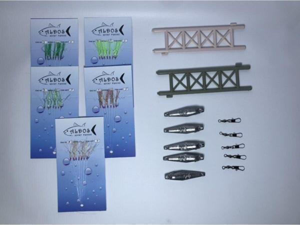 Aldos sport fishing Çapari Istavrit Çapari Seti 9 No Iğneli Kurşunlu Fırdöndülü 20 Parça - Image 1