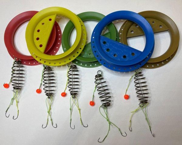 Aldos sport fishing Kasnaklı Yaylı Sazan Hazır Olta Takım 3 iğneli boncuklu 5 Adet - Image 1