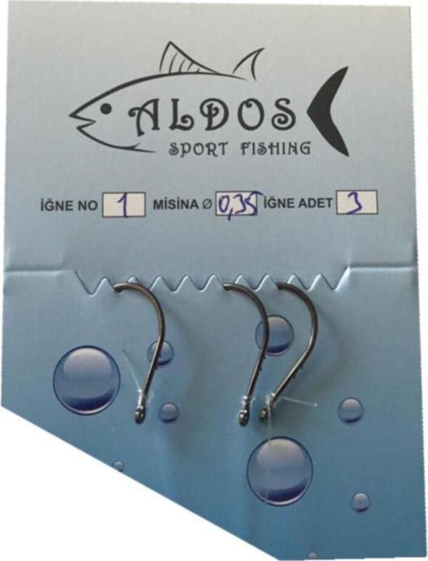 Aldos sport fishing Mırmır, Mercan, Ispari Üçlü Dip Iğne Takımı 1 No (3 AD) - Image 1