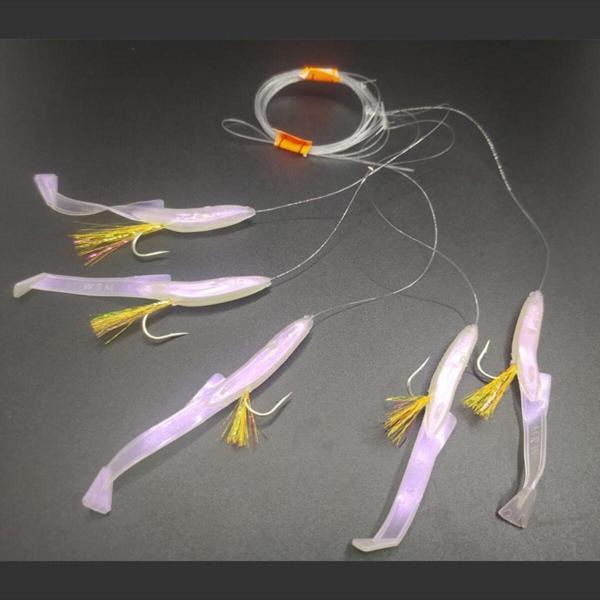 Aldos sport fishing Silikon At Çek Takımı (2 ADET) Silikon Balıklı Çapari 6,5 Cm Şeffaf Karışık - Image 1