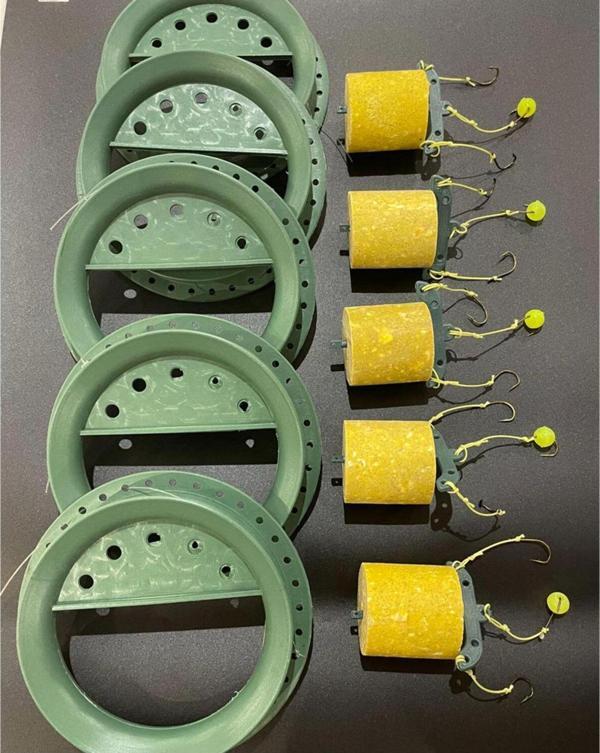 Aldos sport fishing Küspeli Kasnaklı Hazır Takım 3 Iğneli Plastik Vidalı (5 Adet) - Image 1