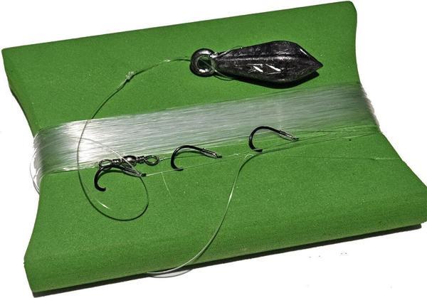 Aldos sport fishing 3 İğneli Dip Beden Oltası Fırdöndülü Kurşunlu Mantara sarılı 4 no iğneli - Image 1