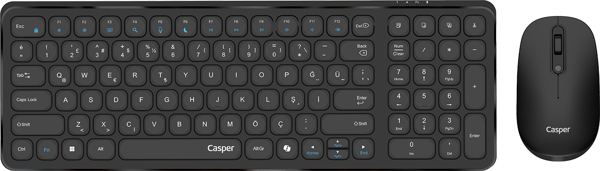Casper D300 Siyah Kablosuz Klavye Mouse Set - Image 1