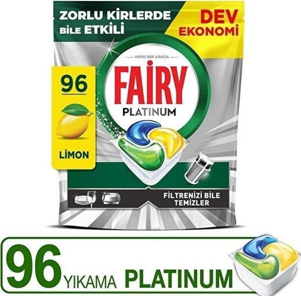 Fairy Platinum Bulaşık Makinesi Kapsülü Limon Kokulu 96 lı - Image 1