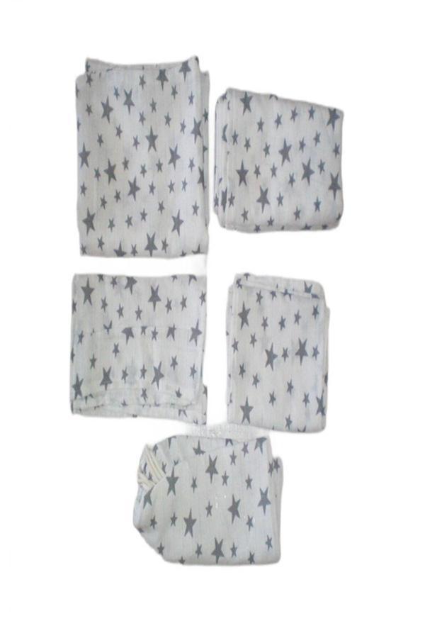 More Home Bebek Müslin Set %100 Pamuk 7 Parça Battaniye Ağız Bez - Image 1