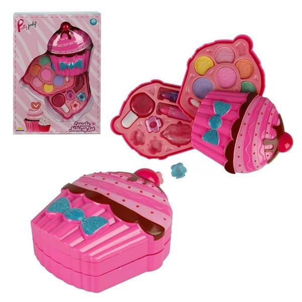 Cupcake Şekilli 2 Katlı Makyaj Güzellik Seti Kız Erkek Çocuk Oyuncak Eğitici Oyuncaklar - Image 1
