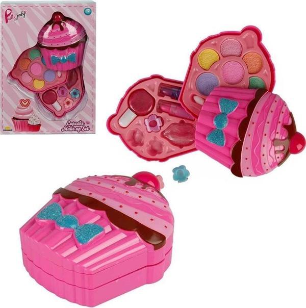 Cupcake Şekilli 2 Katlı Makyaj Güzellik Seti Kız Erkek Çocuk Oyuncak Eğitici Oyuncaklar - Image 1