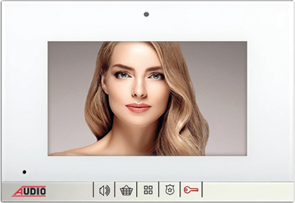 AUDIO 001464A (001190)  Bus Plus 7"Görüntülü Diafon Mekanik Butonlu Handsfree  Vi̇lla Set Beyaz - Image 1