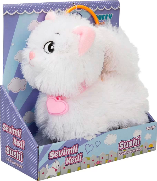 Sevimli Kedi Sushi Sesli ve Hareketli Kız Erkek Çocuk Oyuncak Eğitici Oyuncaklar - Image 1