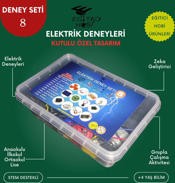 Eğitici Hobi Kutulu, Elektrik Deney Seti - 8 Eğitici Hobi Bilim Seti - Image 1
