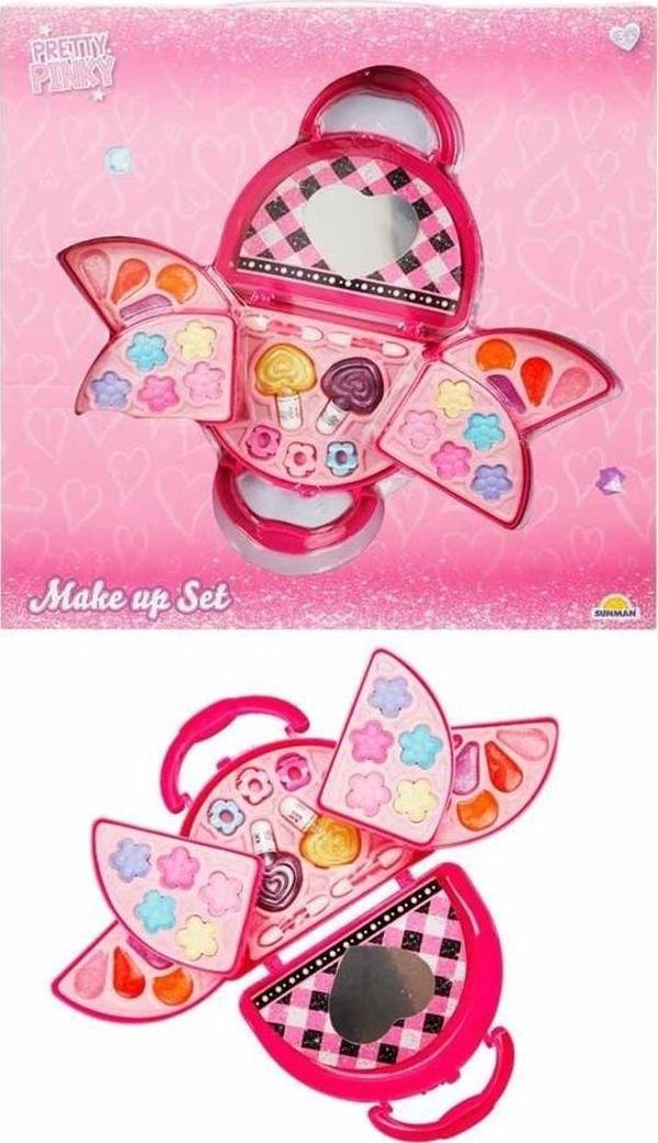 Pretty Pinky 3 Katlı Pembe Çantalı Makyaj Seti Kız Erkek Çocuk Oyuncak Eğitici Oyuncaklar - Image 1