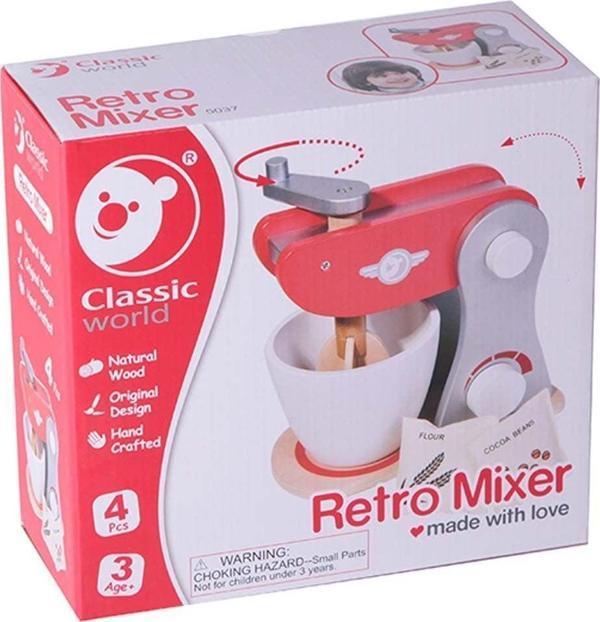 Öğretici Oyuncak Classic World Ahşap Nostaljik Kırmızı Mikser Kız Erkek Çocuk Eğitici Eğitici Oyu - Image 1