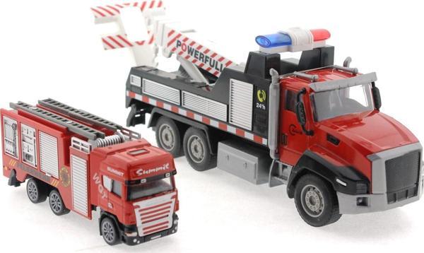 Eğlenceli Oyuncak Die Cast Çek Bırak Vinçli Kurtarıcı ve Söndürücü İtfaiye Aracı Kız Erkek Çocuk Eğitici Öğretici Oyun - Image 1