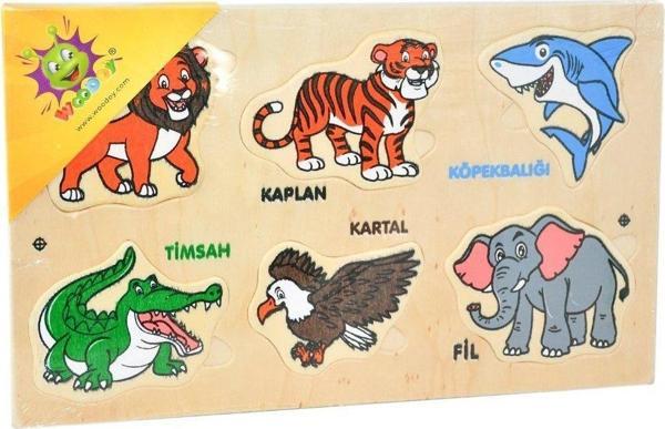 Kız Erkek Çocuk Oyuncak 111 Woodoy Yapboz Vahşi Hayvanlar Kız Erkek Çocuk Eğitici - Image 1