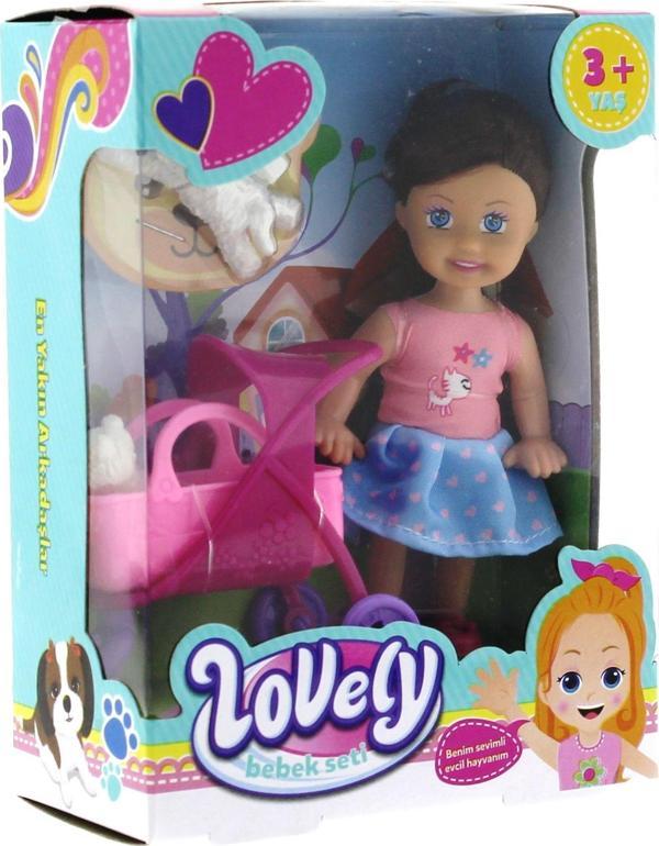 Öğretici Oyuncak Lovely Mini Bebek Pembe Sepetli Evcil Hayvanlı Oyun Seti Kız Erkek Çocuk Eğitici - Image 1
