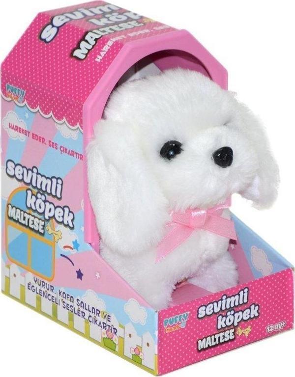 Kız Erkek Çocuk Oyuncak 47100 Sevimli Köpek Maltese Kız Erkek Çocuk Eğitici - Image 1