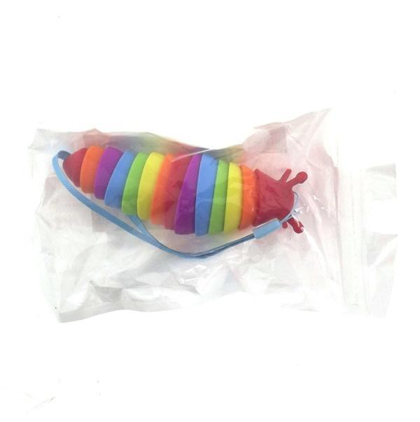 Eğlenceli Oyuncak Kıvrılabilen Renkli Plastik Salyangoz Anahtarlık Kırmızı Kız Erkek Çocuk Eğitici - Image 1