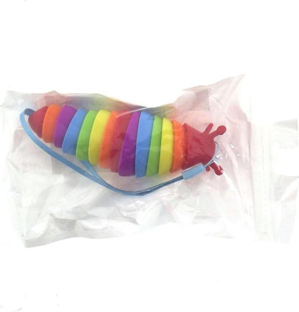 Eğlenceli Oyuncak Kıvrılabilen Renkli Plastik Salyangoz Anahtarlık Kırmızı Kız Erkek Çocuk Eğitici - Image 1