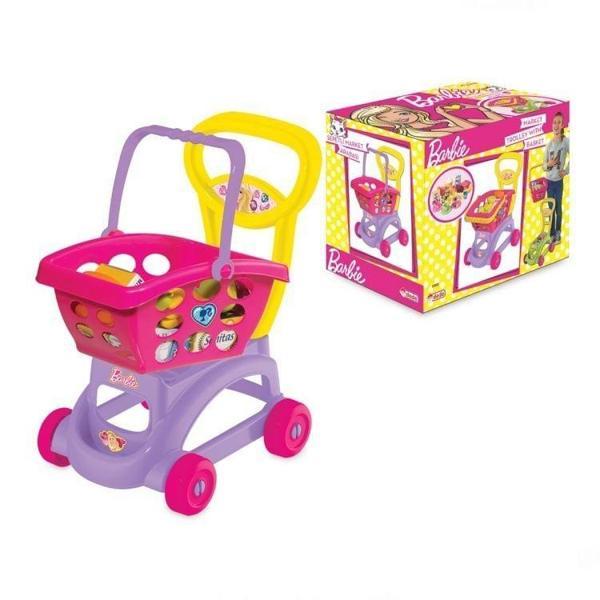 Eğitici Oyuncak Dede Barbie Sepetli Market Arabası Kız Erkek Çocuk Eğitici - Image 1