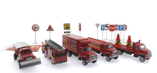 Kız Erkek Çocuk Oyuncak Die Cast Metal 20 Parça İtfaiye Seti - Tankerli Kız Erkek Çocuk Eğitici Eğitici  - Image 1