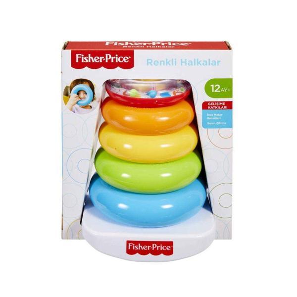 Eğitici Oyuncak GJY49 Fisher Price, Doğa Dostu Renkli Halkalar Kız Erkek Çocuk Eğitici Eğitici O - Image 1