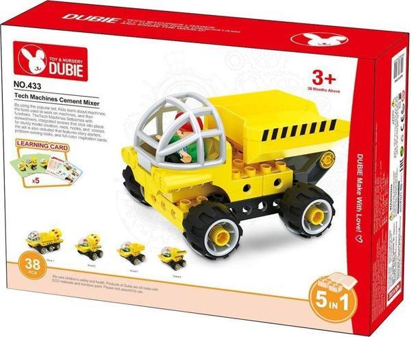 Eğlenceli Oyuncak 433 Dubie İnşaat Araçları 5in1 / 38 parça +5 Kart /+3 yaş Kız Erkek Çocuk Eğiticila - Image 1