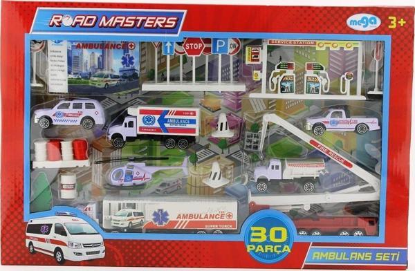 Eğlenceli Oyuncak Helikopterli Metal Ambulans Seti Jp9106 Kız Erkek Çocuk Eğiticil - Image 1
