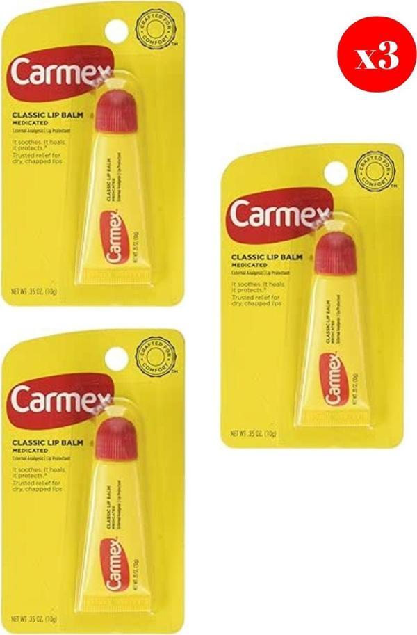 Carmex Classic Lip Balm Medicated 10 Gr X3 ADET - Image 1