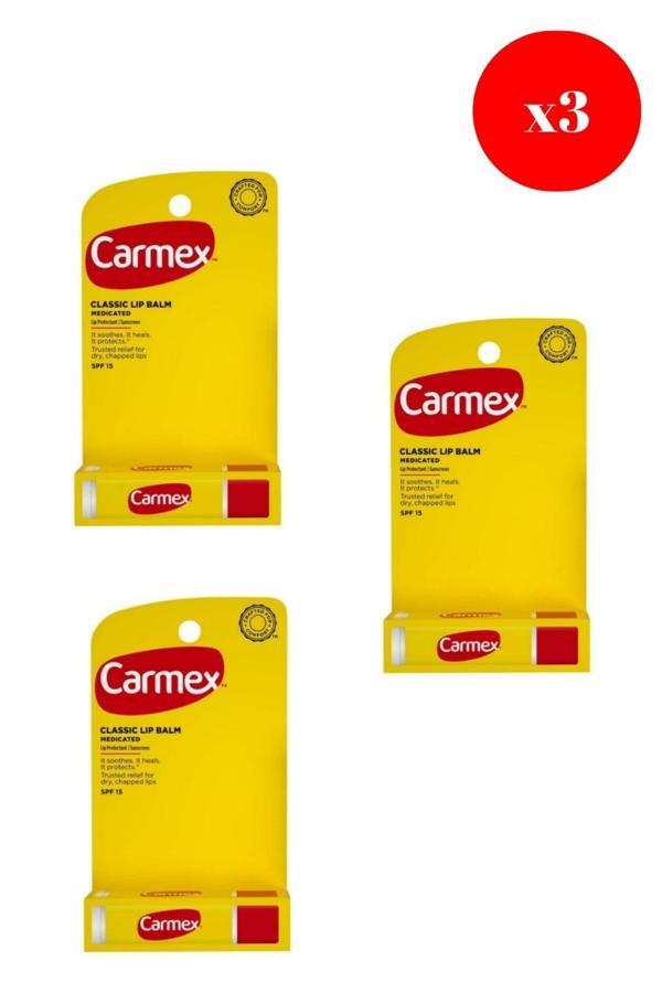 Carmex Classic Lip Balm Medicated 4,25 Gr X3 ADET - Image 1