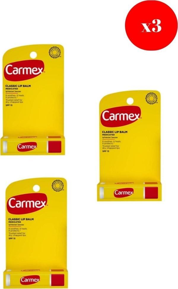 Carmex Classic Lip Balm Medicated 4,25 Gr X3 ADET - Image 1