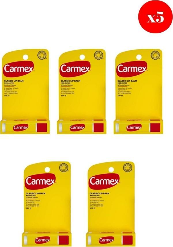 Carmex Classic Lip Balm Medicated 4,25 Gr X5 ADET - Image 1