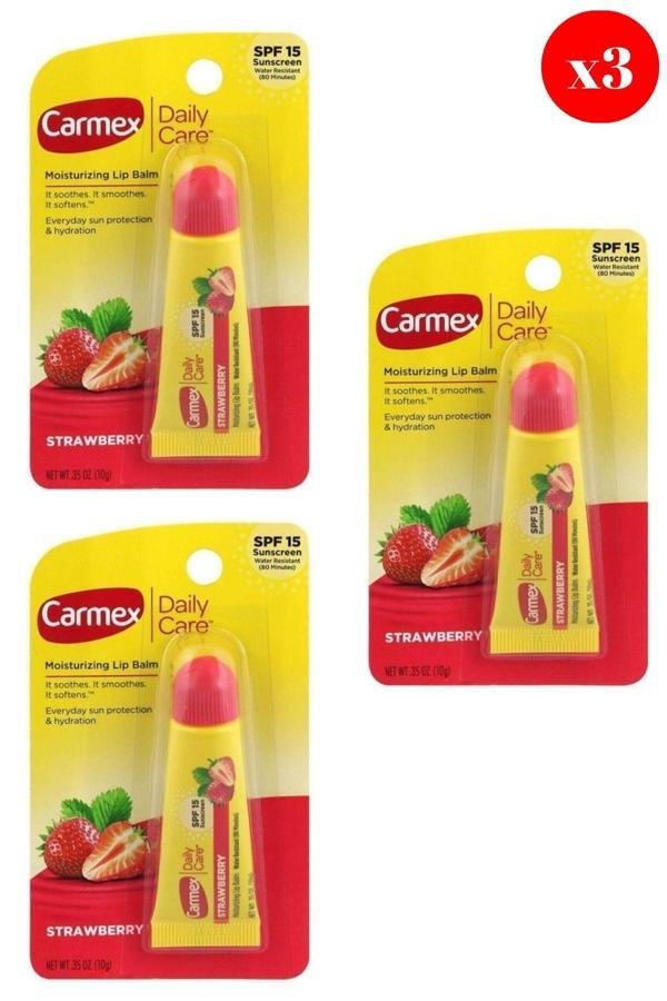 Carmex Lip Balm Tüp Spf Çilek 10Gr X3 ADET - Image 1