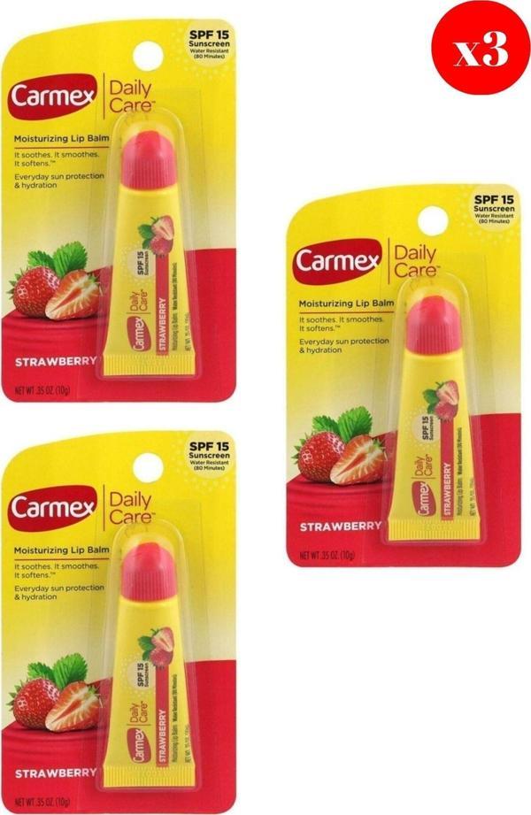 Carmex Lip Balm Tüp Spf Çilek 10Gr X3 ADET - Image 1