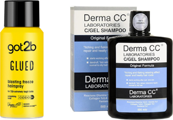 Schwarzkopf Got2B Glued  Seyahat Saç Spreyi 100ML + Derma Cc Şampuanı 500 Ml SET - Image 1