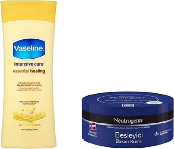 Vaseline Losyon 400 ml + Neutrogena Besleyici Bakım Kremi 300 ml Kuru Ciltler İçin Set - Image 1